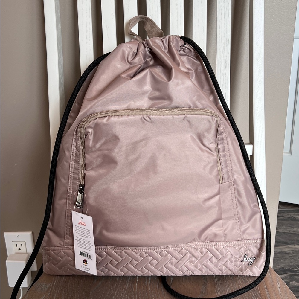 Jumping Jack Drawstring Backpack, Sand Taupe